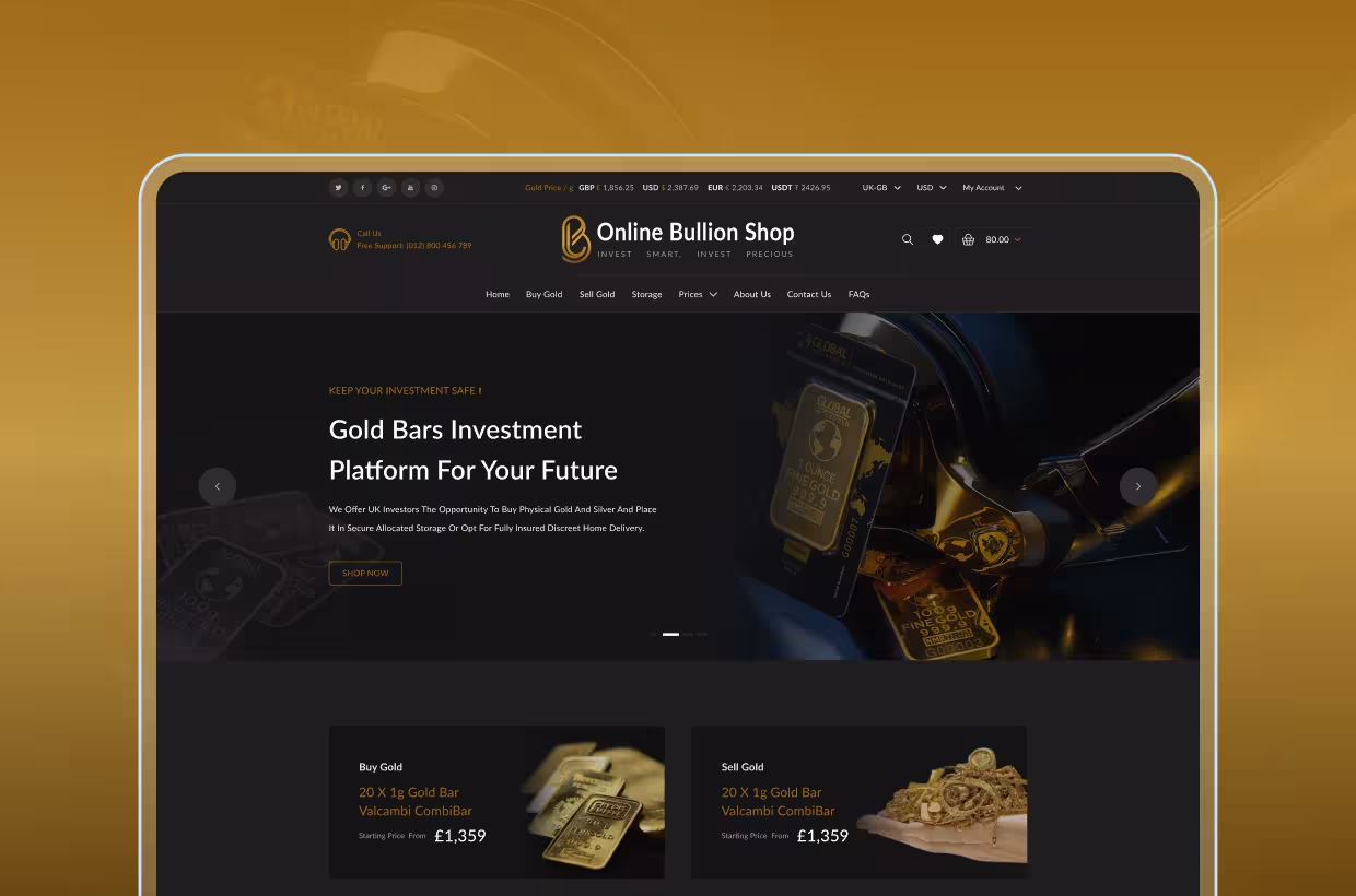 Online Bullion Shop Secure Online Gold Buying & Selling Platform with Wallet & Token System